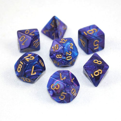Chessex: Lustrous Polyhedral Purple/Gold 7-Die Set