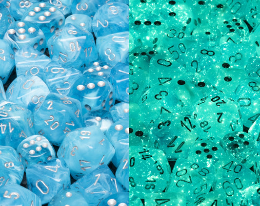 Chessex: Luminary Polyhedral Sky/Silver 7-Die Set