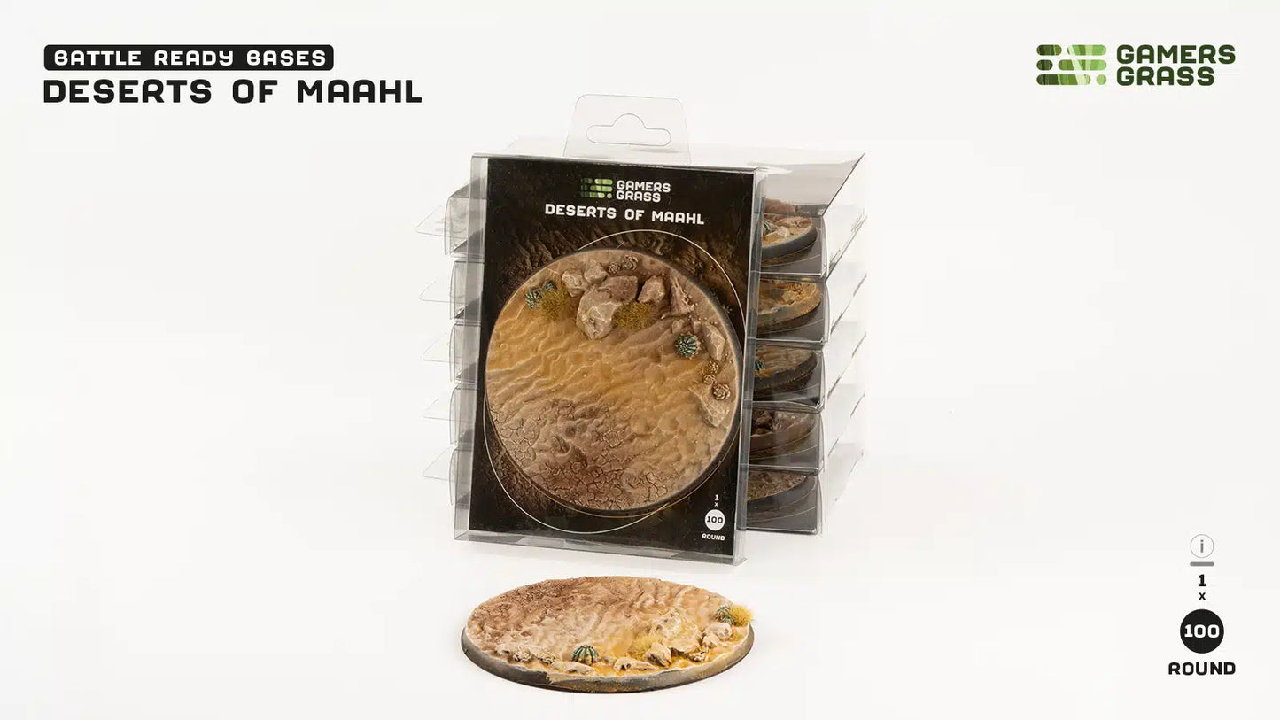 Gamers Grass: Bases Deserts of Maahl Round 100mm (x1)