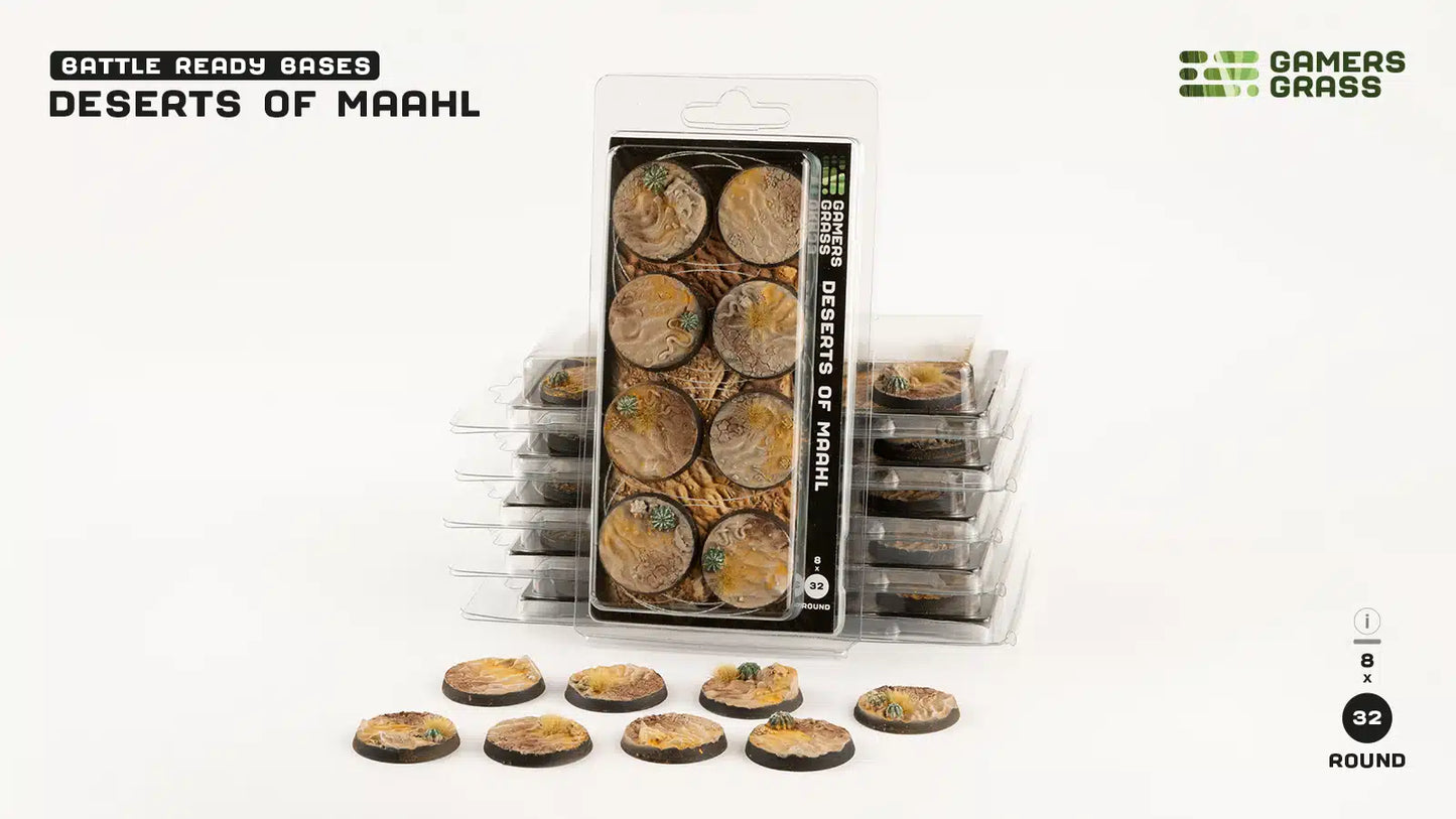 Gamers Grass: Bases Deserts of Maahl Round 32mm (x8)