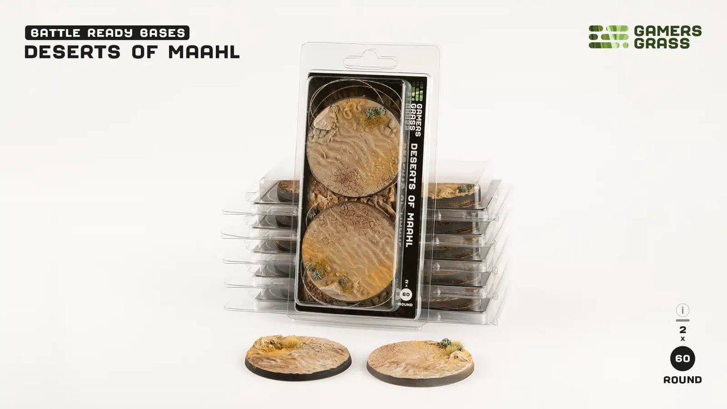 Gamers Grass: Bases Deserts of Maahl Round 60mm (x2)