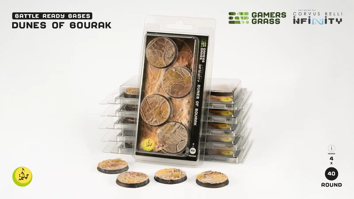 Gamers Grass: Bases Dunes of Bourak Round 40mm (4x)