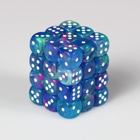 Chessex: Festive 12mm D6 Waterlily/White (x36)