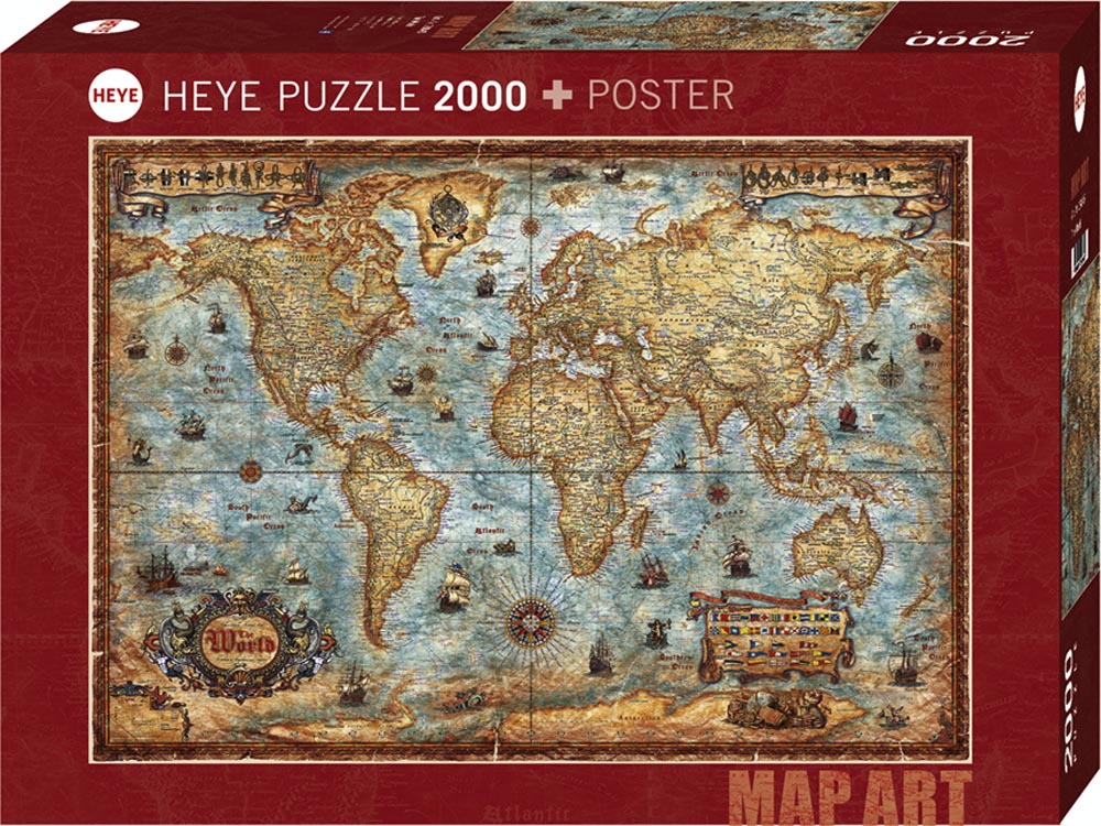 Heye: 2000pc Map Art The World