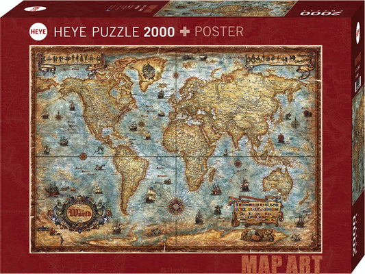 Heye: 2000pc Map Art The World