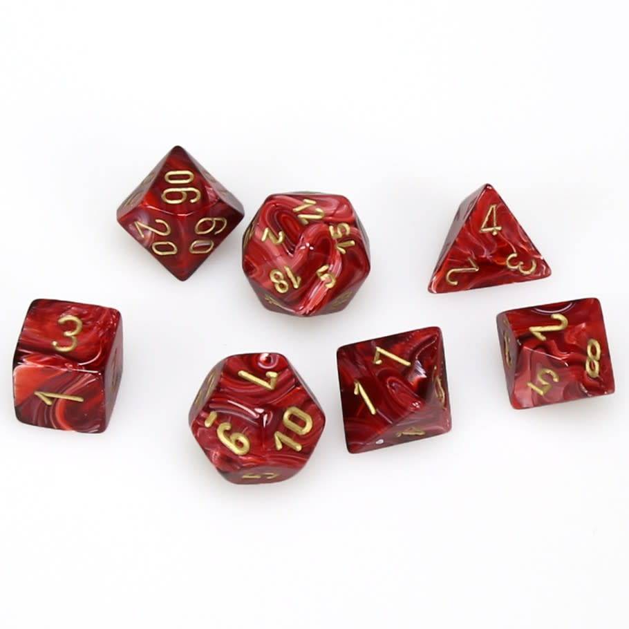 Chessex: Vortex Polyhedral Burgundy/Gold 7-Die Set