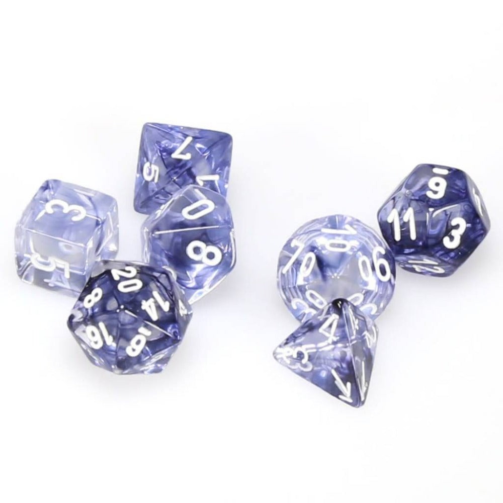 Chessex: Nebula Polyhedral Black/White 7-Die Set