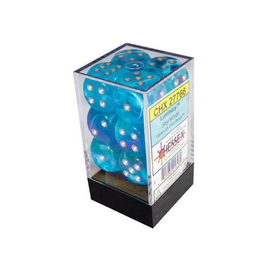 Chessex: Luminary 16mm D6 Sky/Silver (x12)