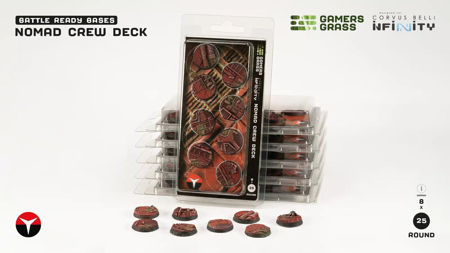 Gamers Grass: Bases Nomad Crew Deck Round 25mm (8x)