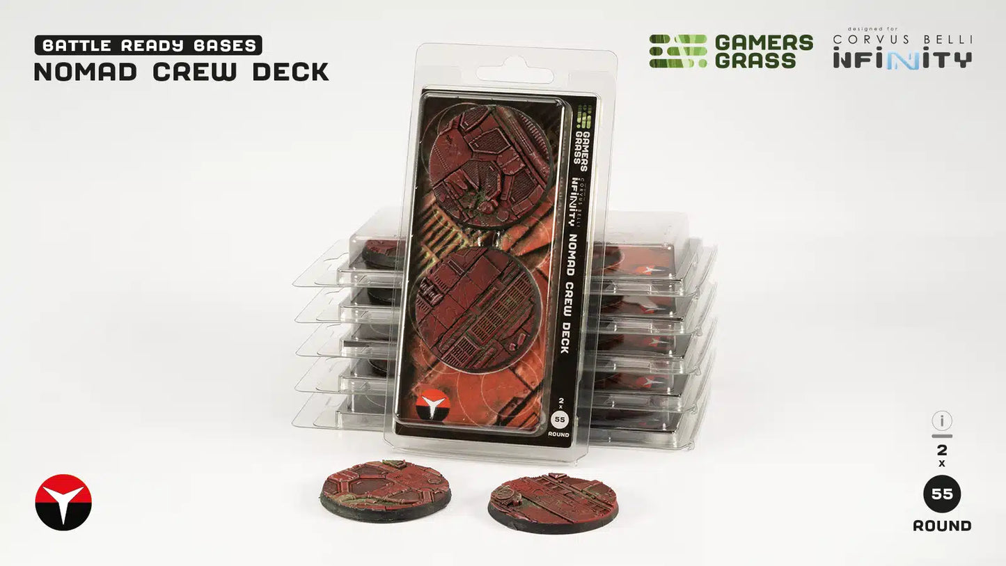 Gamers Grass: Bases Nomad Crew Deck Round 55mm (2x)
