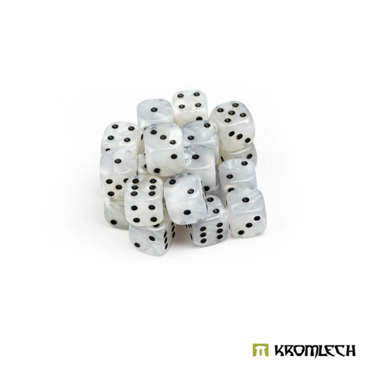Kromlech: Pearl Battle Dice Lifeless White 12mm (25)