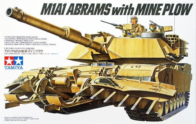 Tamiya: 1/35 US M1A1 Abrams with Mine Plow 35158