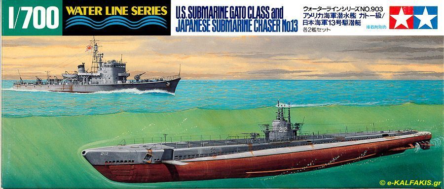 Tamiya: 1/700 US Submarine GATO Class and Japanese Submarine Chaser No.13 31904