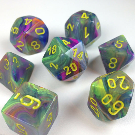 Chessex: Festive Polyhedral Rio/Yellow 7-Die Set