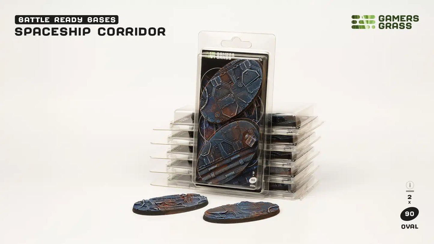 Gamers Grass: Bases Spaceship Corridor Oval 90mm (x2)