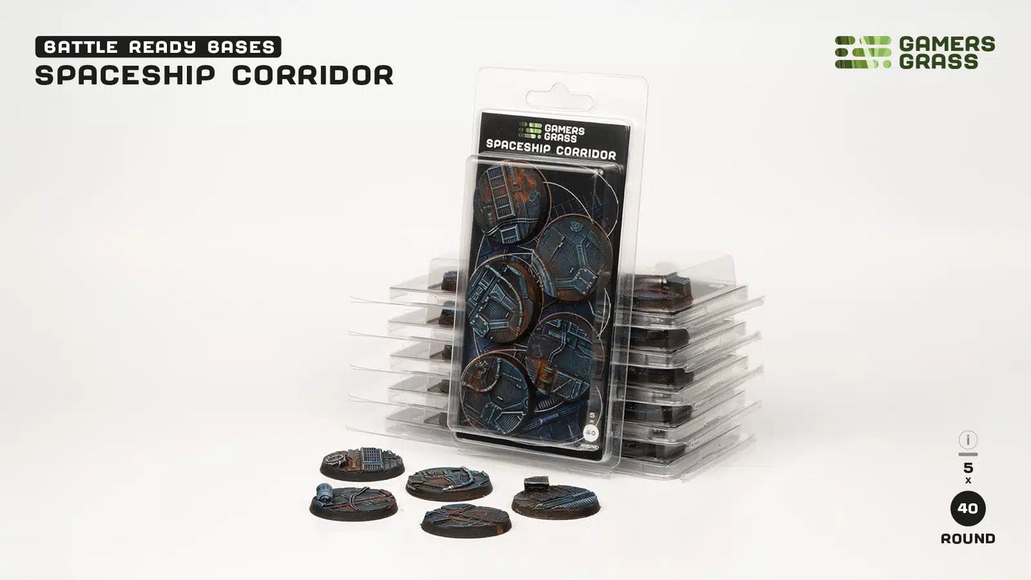 Gamers Grass: Bases Spaceship Corridor Round 40mm (x5)