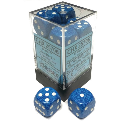 Chessex: Speckled 16mm D6 Water (x12)