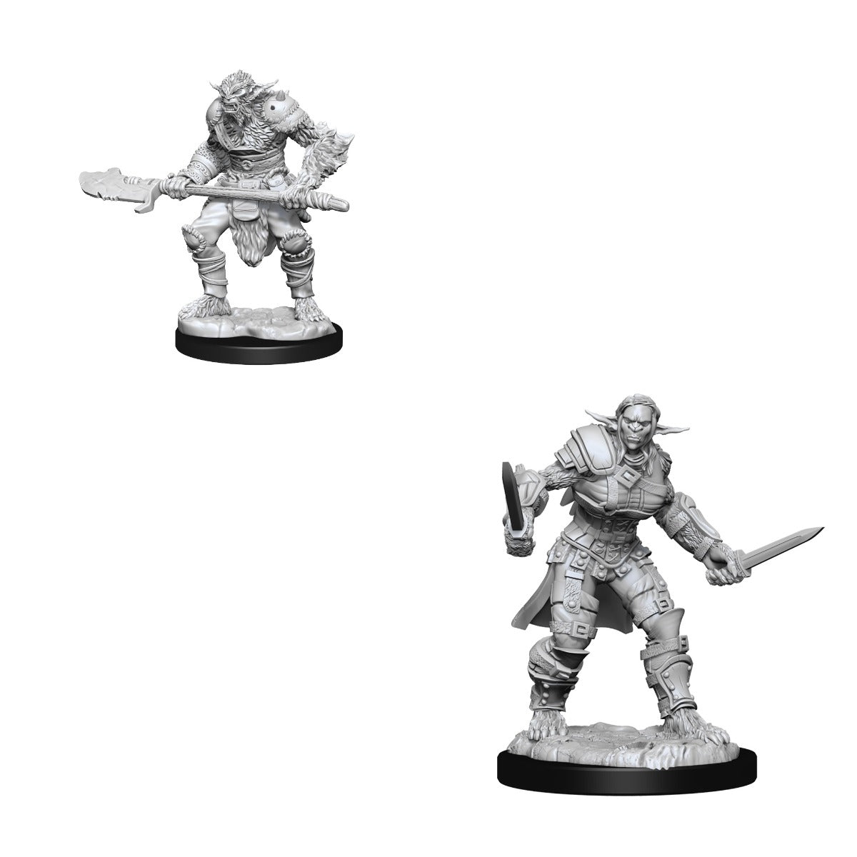 D&D: Nolzur's Marvelous Miniatures Bugbear Barbarian Male & Bugbear Rogue Female