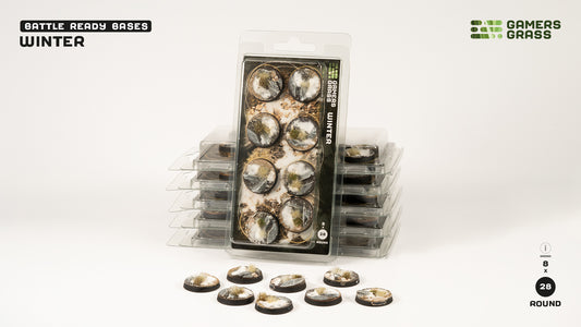 Gamers Grass: Bases Winter Round 28mm (x8)