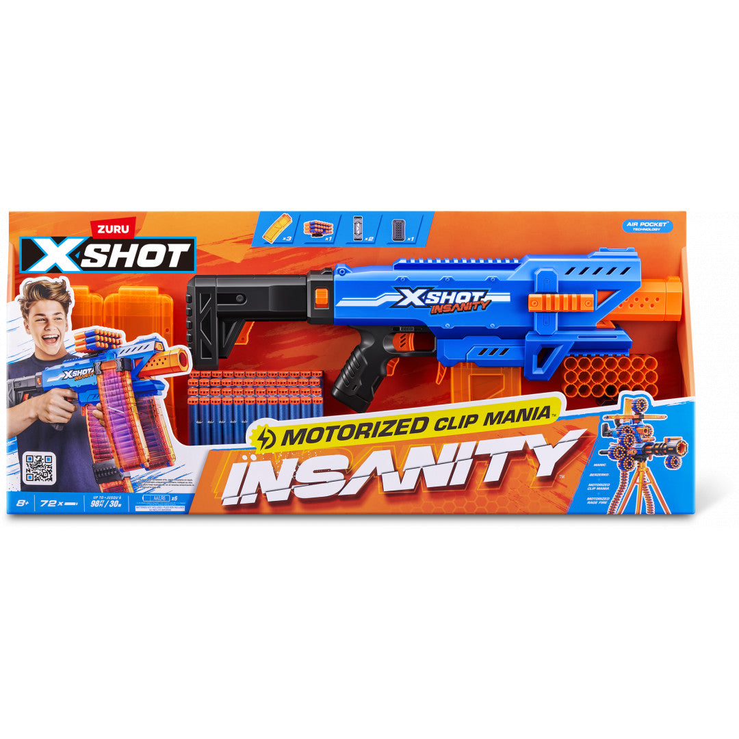 Zuru XSHOT: Insanity Motorised Clip Blaster With 72 Darts